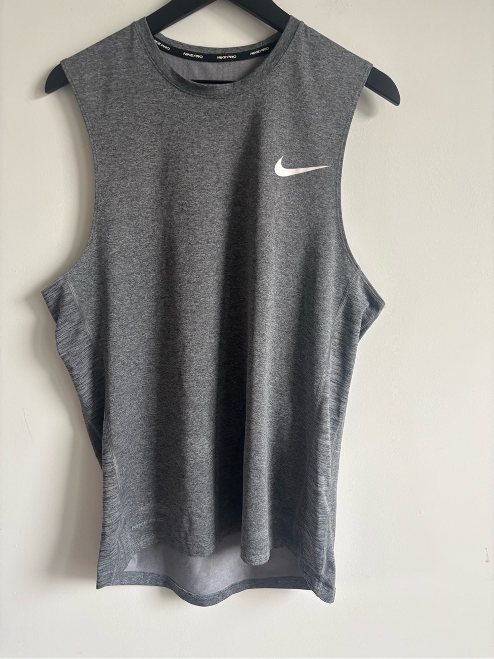 MEN Nike Gray Muscle Tank with White Swoosh